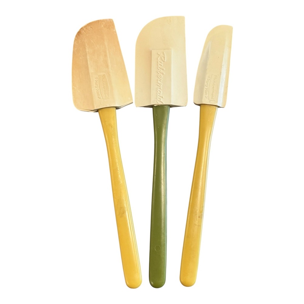 Vintage Rubbermaid Party Plan 3-Piece Plate Bowl Scraper Spatula‎ 1904 140 & 141